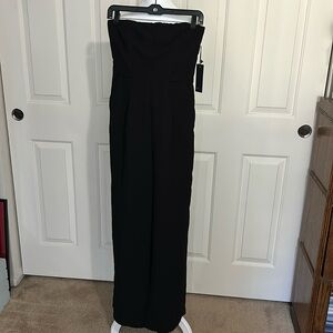 Forever 21 New with Tags black strapless wide leg jumpsuit Size S